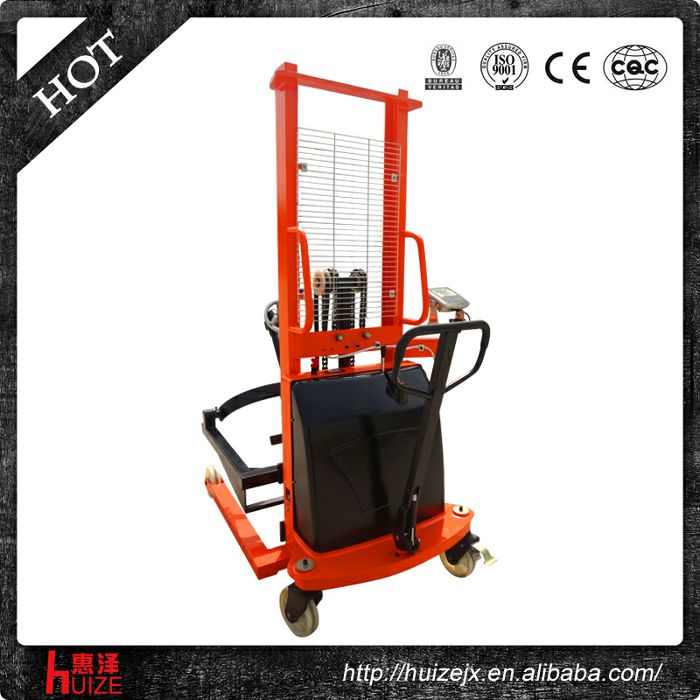 半電動稱重油桶車（夾鐵桶，手搖翻轉(zhuǎn)倒料）